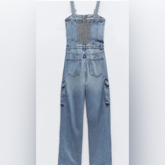 Zara Blue Denim Jumpsuit - Picture 2 of 7